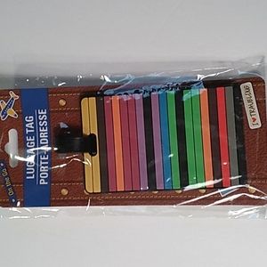 On The Go Multi Color Striped Luggage Tag